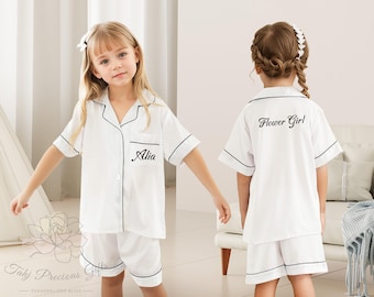Flower Girl PJs, Custom Matching Junior Bridesmaid Pajamas, Flower Girl Proposal, Sweet 16 Birthday Gifts