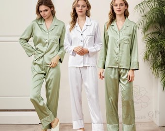 Conjunto de pijama personalizado para madrinhas, conjunto de pijama de manga comprida, presentes para festa de casamento, calças de pijama para madrinhas