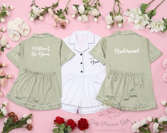 Monogram Bridesmaid Satin Pajama Set, Bridal Party Gifts