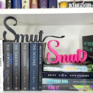 Smut BookShelf Sign Library Book Lover Gift Custom Colors Book Club Decor 3d Printed