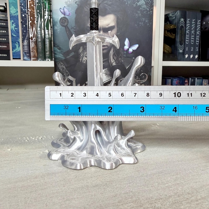 Quicksilver and Sword Bookshelf Decor 3d Printed Fantasy Book Lover Gift image 8