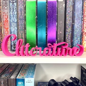 Cliterature BookShelf Genre Sign Library Book Lover Gift Custom Colors Book Club Decor 3d Printed