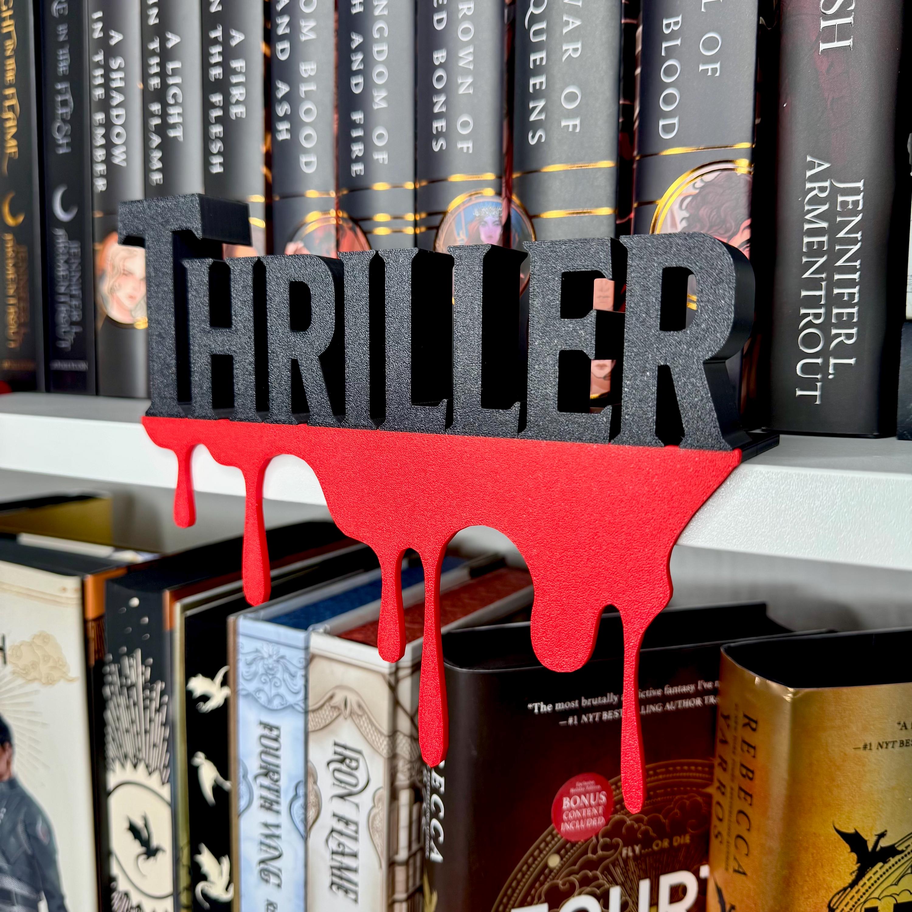 BookShelf Sign Thriller Library Book Lover Gift Custom Colors Book Club Decor 3d Printed