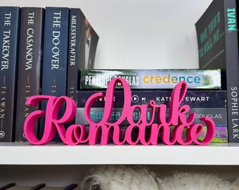 Dark Romance BookShelf Genre Sign Library Book Lover Gift Custom Colors Book Club Decor 3d Printed