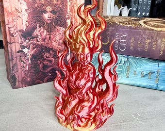 Fire Sprite Bookshelf Decor 3d Printed Book Lover gift