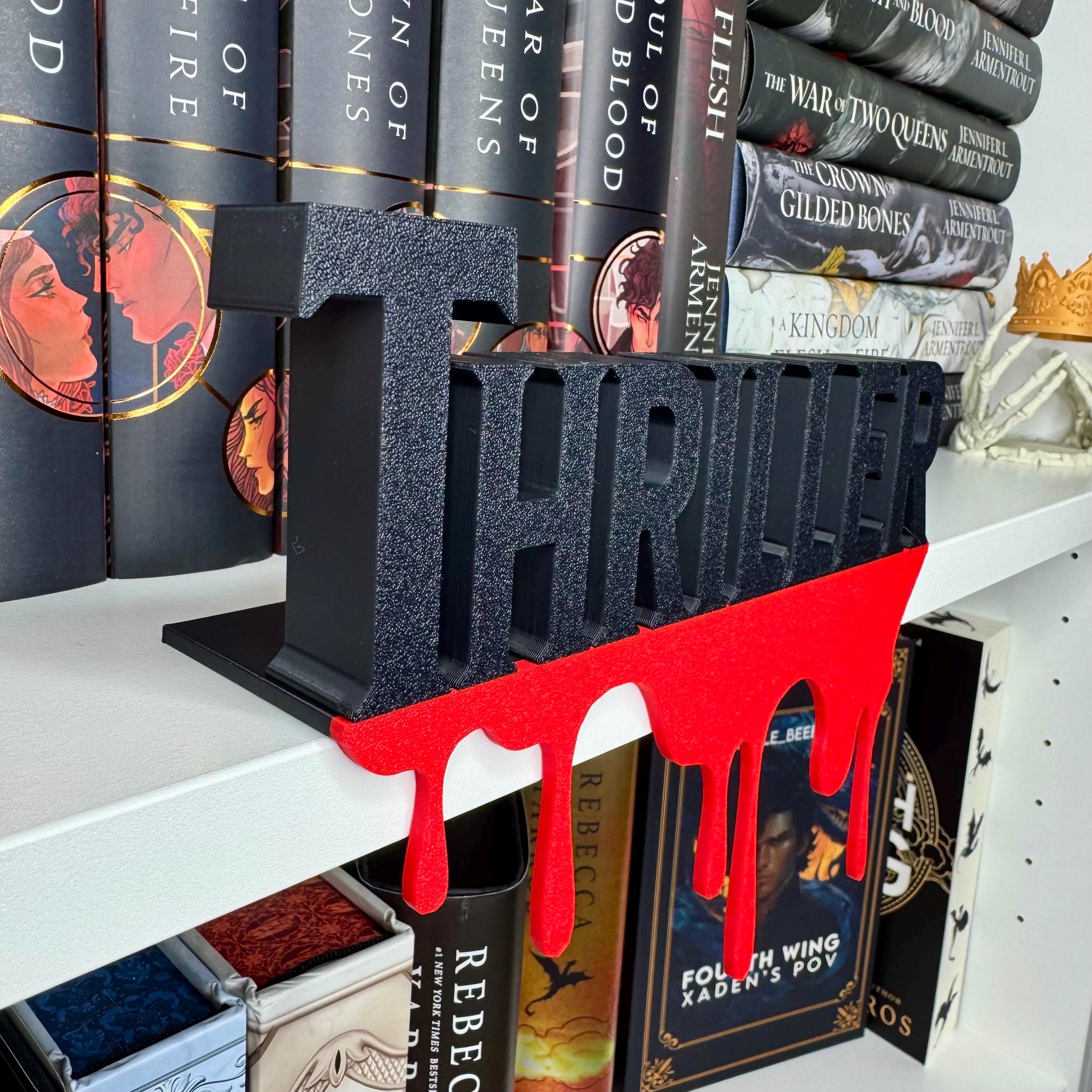 BookShelf Sign Thriller Library Book Lover Gift Custom Colors Book Club Decor 3d Printed