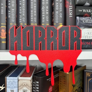 Letrero de estantería de libros de terror, regalo para amantes de los libros, decoración para club de lectura de cuevas de hombres, impresión 3D