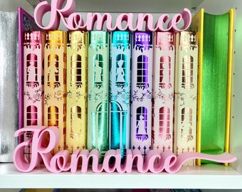 Romance BookShelf Sign Library Book Lover Gift Custom Colors Book Club Decor 3d Printed