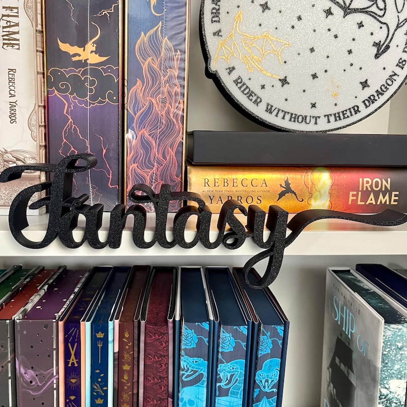Personalized BookShelf Sign Fantasy Library Book Lover Gift Custom Colors Book Club Decor 3d Printed