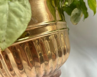 Vntg Brass Planter