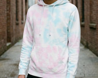 Batik Hoodie Cotton Candy | Handgefärbtes Pullover | Mittelschweres Baumwollfleece
