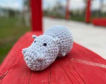 Crochet Hippo Pattern: Amigurumi Toy Tutorial (PDF)