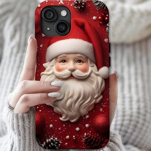 Red Santa Claus Christmas Phone Case:  Festive Holiday Cover  Xmas Gift iPhone, Galaxy, Pixel