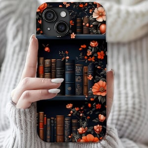 Bookish Phone Case, Bookshelf iPhone Cover,  Library Bookcase, Bookworm Gift