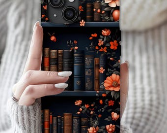 Bookish Phone Case, Bookshelf iPhone Cover,  Library Bookcase, Bookworm Gift