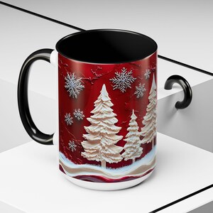 Christmas Tree Mug Festive Holiday Ceramic Coffee Cup, Cozy Winter Drinkware, Seasonal Kitchen Decor, Gift for Coffee and Tea Lovers