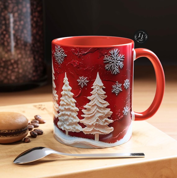 Christmas Tree Mug: Festive Holiday Ceramic Coffee Cup Winter Drinkware, Seasonal Kitchen Decor,