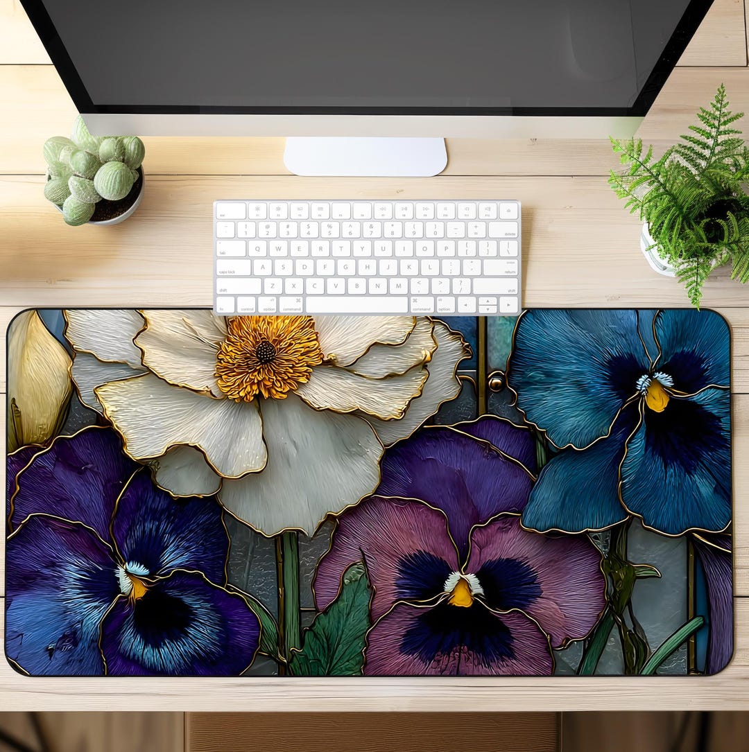 Floral Computer Mat Dark Floral Wildflower Desk Mat, Cottagecore Flower Mousepad, Mothers ...
