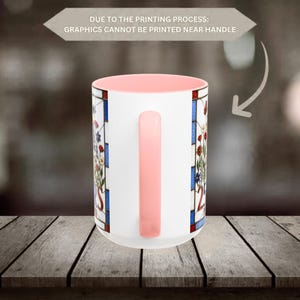America 250 Faux Stained Glass Mug, Wildflower Coffee Mug, Floral Patriotic Cup, Independence Day Gift