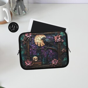 Rave Bookish Laptop Sleeve,Dark Academia Aesthetic iPad  Kindle Case, Gothic Book Lover Gift, Back to School Laptop Pouch