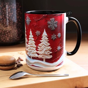 Christmas Tree Mug Festive Holiday Ceramic Coffee Cup, Cozy Winter Drinkware, Seasonal Kitchen Decor, Gift for Coffee and Tea Lovers