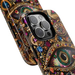 Evil Eye Mosaic Phone Case: Gold Gemstone Collage Design Gem Effects iPhone Galaxy Pixel image 5