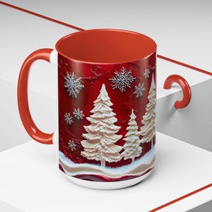 Christmas Tree Mug Festive Holiday Ceramic Coffee Cup, Cozy Winter Drinkware, Seasonal Kitchen Decor, Gift for Coffee and Tea Lovers