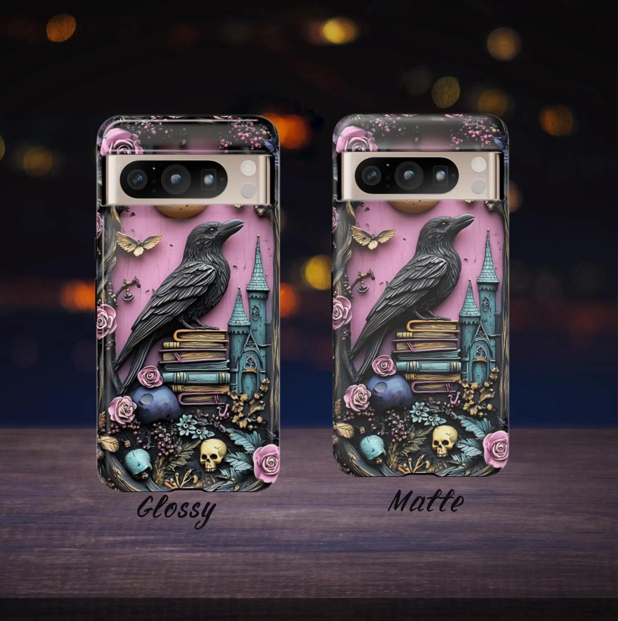 Gothic purple Bookshelf Phone Case Dark Academia Witch Skull floral Book Lover Reading iPhone 16 15 14 13 12, Galaxy S25, Pixel 9 pro case
