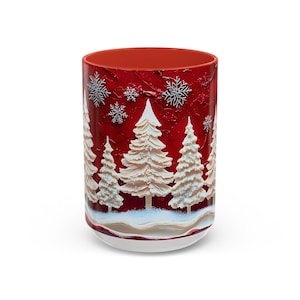Christmas Tree Mug Festive Holiday Ceramic Coffee Cup, Cozy Winter Drinkware, Seasonal Kitchen Decor, Gift for Coffee and Tea Lovers