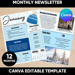 24 Pages HOA Monthly Newsletter Bundle Template, Community Newsletter, School Newsletter, Canva Newsletter, Relief Society, Newsletter