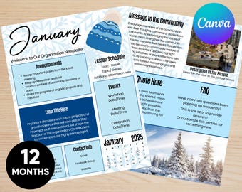 24 Pages HOA Monthly Newsletter Bundle Template, Community Newsletter, School Newsletter, Canva Newsletter, Relief Society, Newsletter