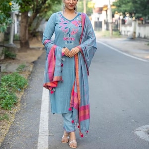 Indian Pakistan Readymade Salwar Kameez For Women Indian Kurta Palazzo Dupatta Suits Women Palazzo Dress Women Dress India Routine Dress