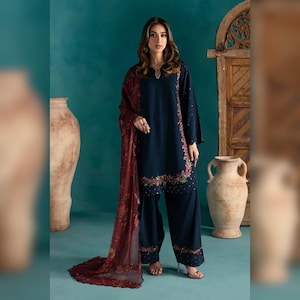 Indian Dress Salwar Kameez Ready To Wear Suits Indian Wedding Party Bollywood Pakistani Dress Salwar Kameez Floral Embroidery Dress Women