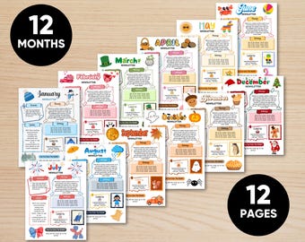 Monthly Class Room Newsletter Bundle Template, Daycare Newsletter, Colorful School Newsletter, Canva Newsletter, PreSchool Newsletter