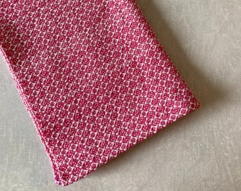 Handwoven Towel in Dark Pink and White Floral Diamond