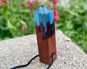 Blue Wood Resin Pendant