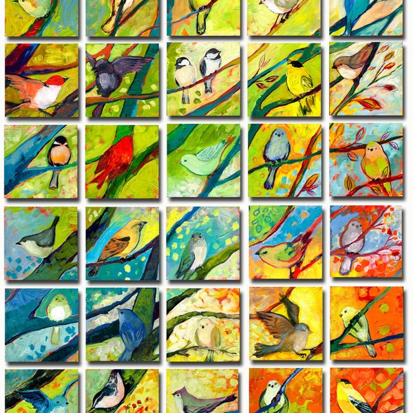 51 Birds - CHOOSE 4 - Limited Edition Reproduction on Bamboo Block / Panel