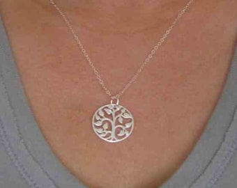 925 Silber Lebensbaum Kette - Medium