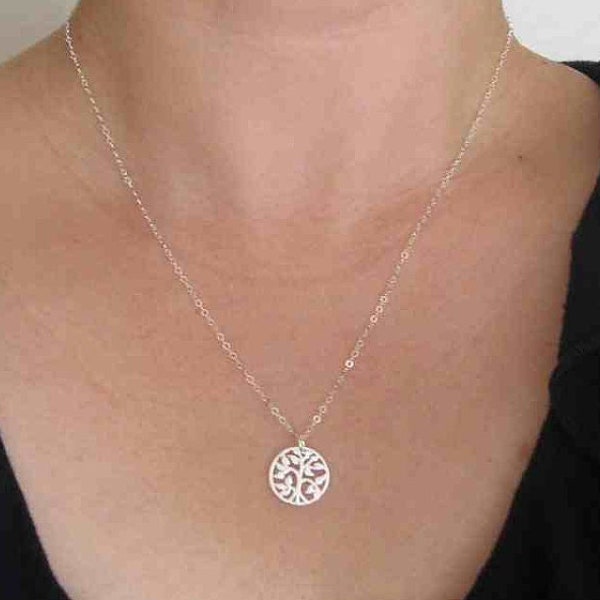 Small Tree of Life necklace, tree of life necklace, tree of life charm, sterling silver tree of life necklace