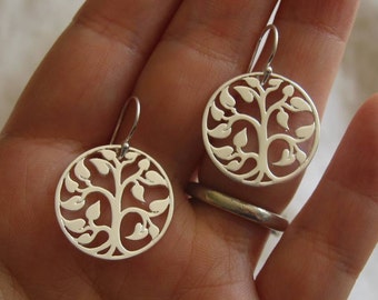 Sterling Silber Lebensbaum Ohrringe fördert Kinderhilfswerk