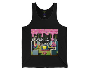 Getting Techno, House, Drum & Bass, Trance, Dubsep Unisex Jersey Tank