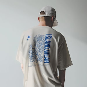 Island Wear Rose T-Shirt - Urban Floral Graphic Tee - Stylish Men&#39;s Summer Top - Modern Casual Streetwear