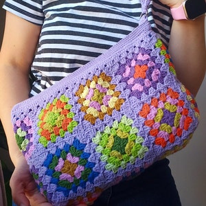 Crochet bag Granny square crochet tote bag clutch bag zdjęcie 5