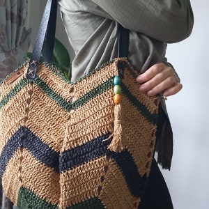Crochet bag Raffia women's bag zdjęcie 3