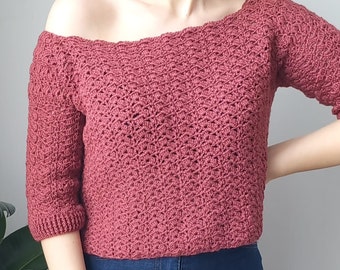 Blouse au crochet, Blouse en tricot, Blouse au crochet pour femme, Top court, Blouse en tricot d'été