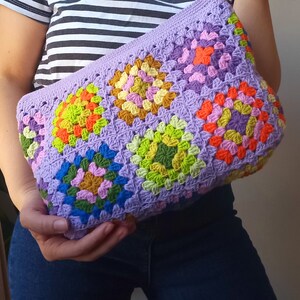 Crochet bag Granny square crochet tote bag clutch bag zdjęcie 4