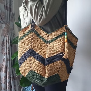 Crochet bag Raffia women's bag zdjęcie 2