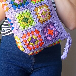 Crochet bag Granny square crochet tote bag clutch bag zdjęcie 2