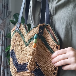 Crochet bag Raffia women's bag zdjęcie 6