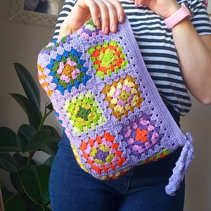 Crochet bag Granny square crochet tote bag clutch bag zdjęcie 1